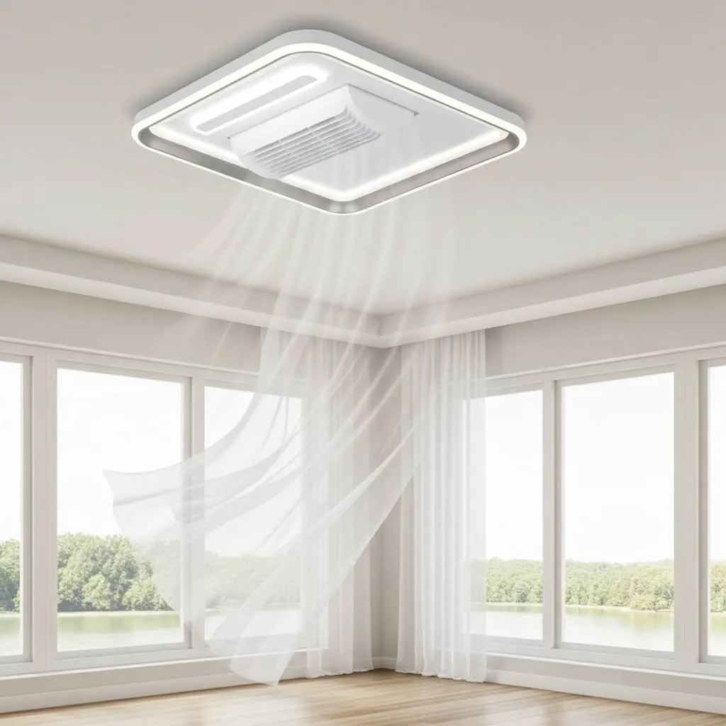Bladeless Ceiling Fan Light 48W, Square